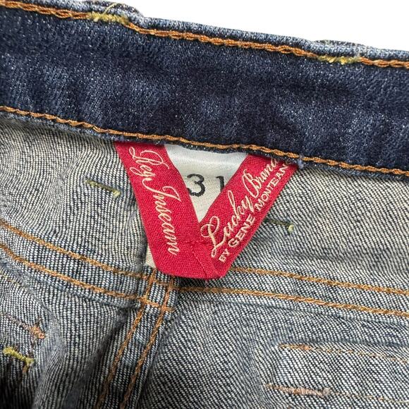 LUCKY BRAND Petunia Sweet N Low Boot Cut Jeans Sz 31 Womens Low Rise Flap Pocket - Picture 5 of 9